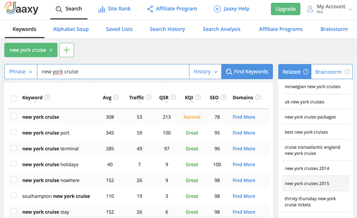 Jaaxy Results