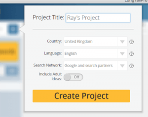 Long Tail Pro Create Project