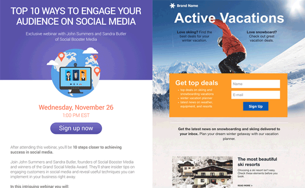 GetResponse Landing Pages