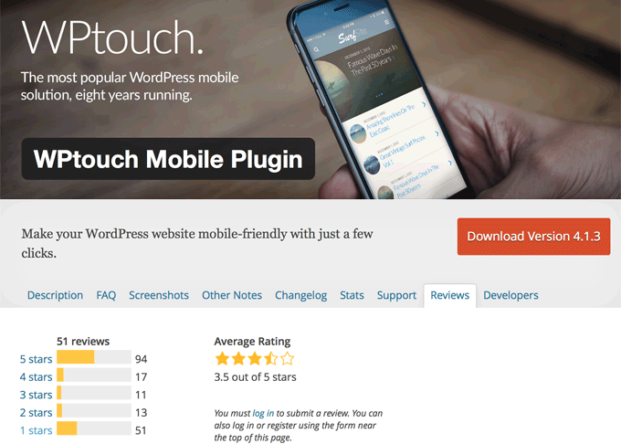 WPtouch mobile plugin to make your website mobile friendly