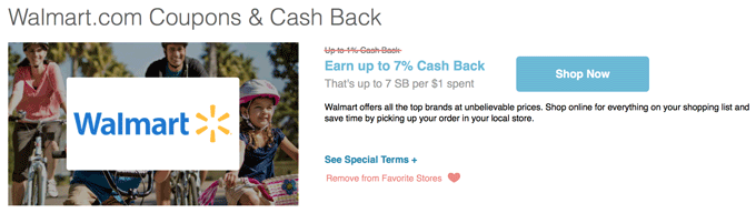 Swagbucks Walmart cash back