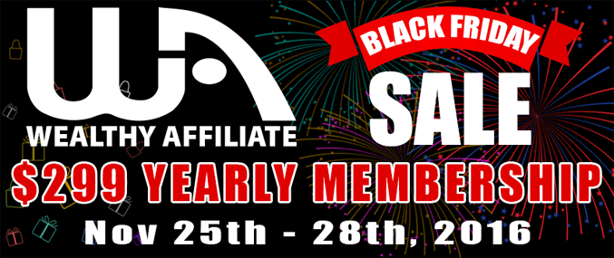 Wealthy Affiliate Black Friday Deal 2016