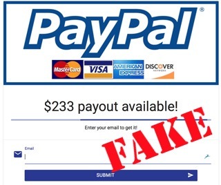 Paypal payout fake ad
