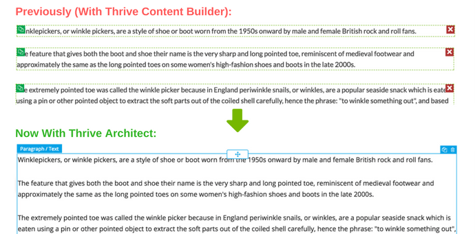 Thrive Architect paragraph container