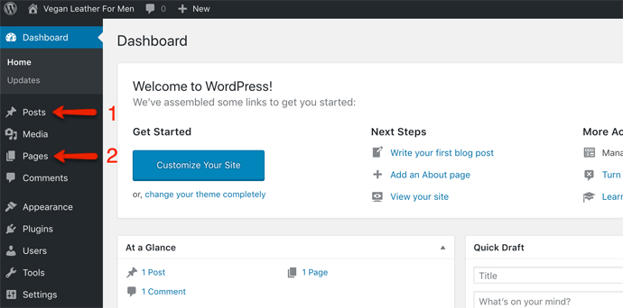 WordPress Dashboard