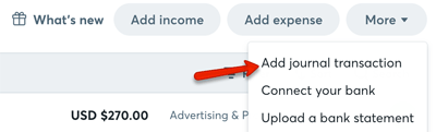 Add journal transaction