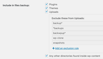 Include in Files Backup