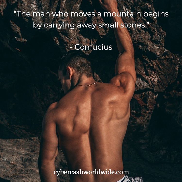 "The man who moves a mountain begins by carrying away small stones." - Confucius