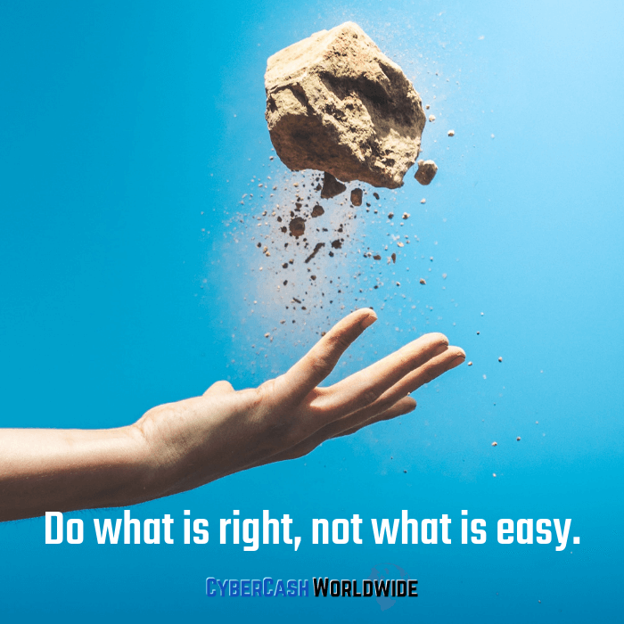 Do what is right, not what is easy. 