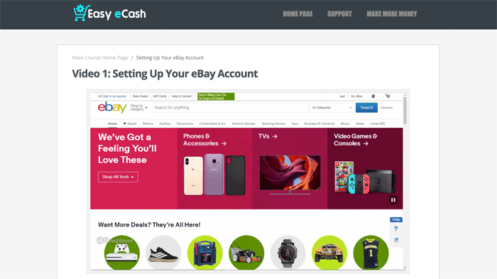 Easy Ebay Cash Course Content