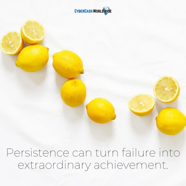 Persistence can turn failure into extraordinary achievement.