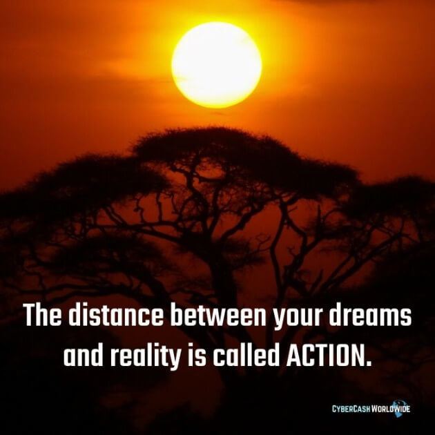 The distance between  your dreams and reality is called ACTION. 