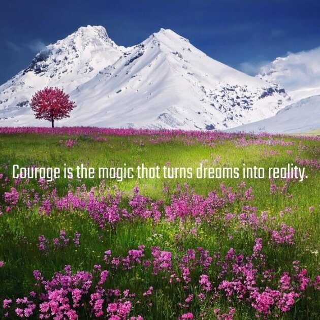 Courage is the magic that turns dreams into reality.