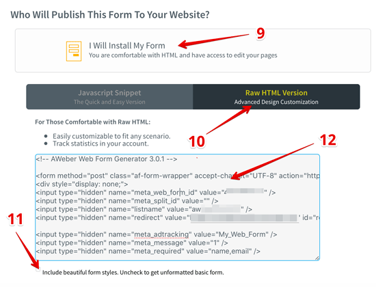 Publish the form