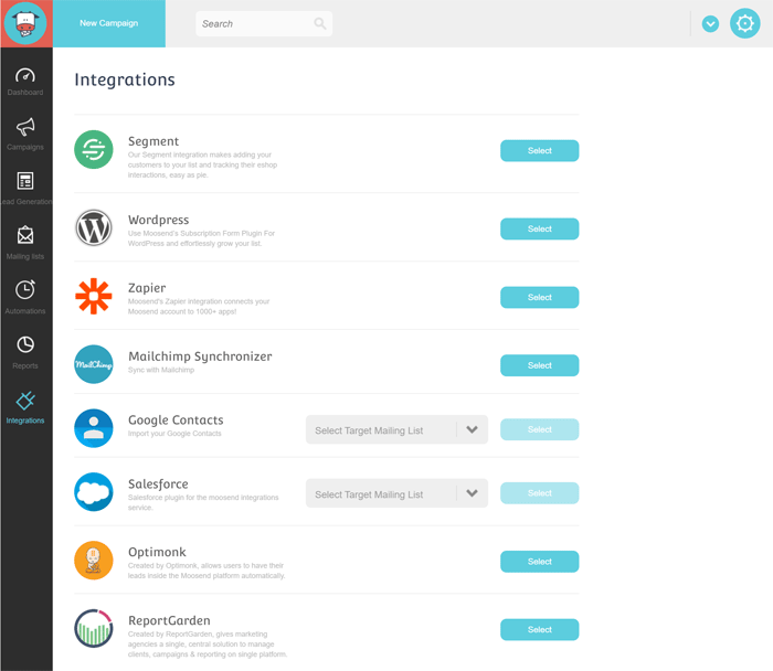 Moosend Integrations