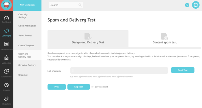 Spam and Delivery Test