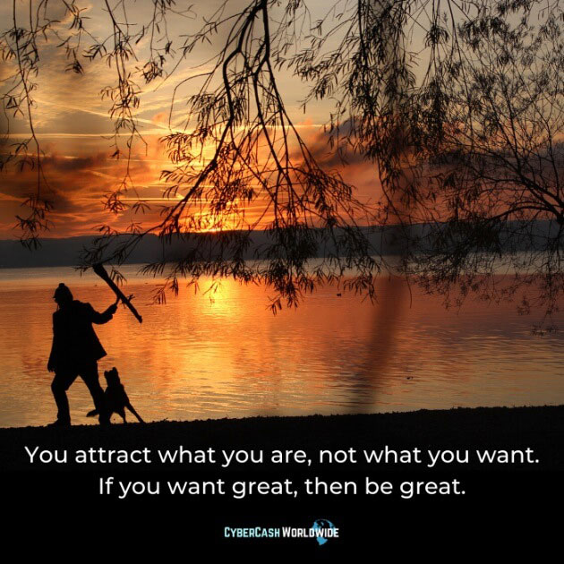 You attract what you are, not what you want. If you want great, then be great.