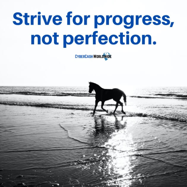 Strive for progress, not perfection.