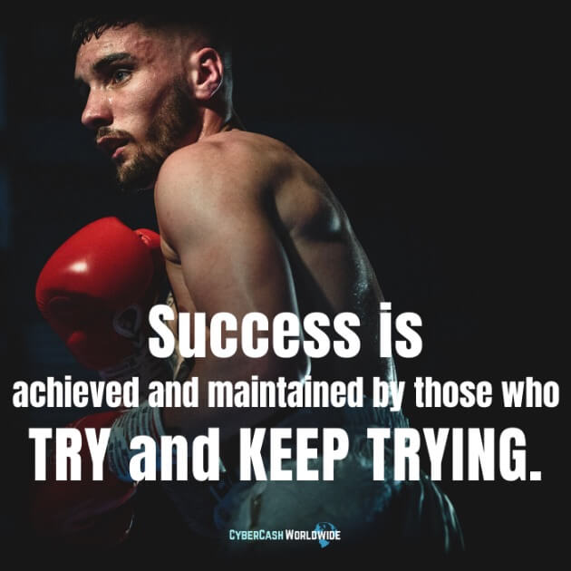 Success is achieved and maintained by those who try and keep trying.