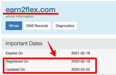 earn2flex.com whois lookup