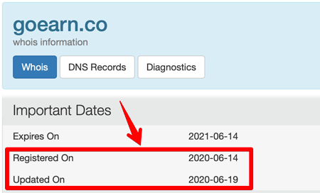 goearn.co Whois lookup
