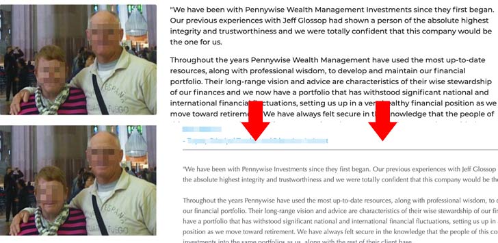 Pennywise Wealth Management Fake Testimonials