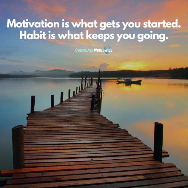 Motivation is what gets you started. Habit is what keeps you going.