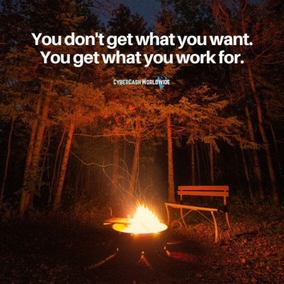 You don't get what you want. You get what you work for.