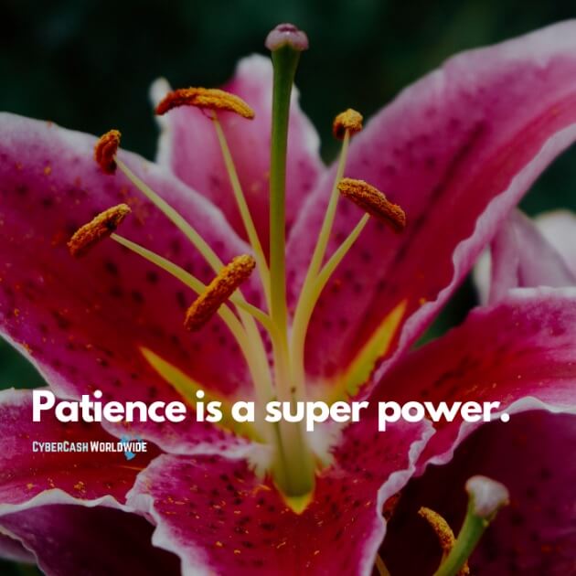 Patience is a super power.
