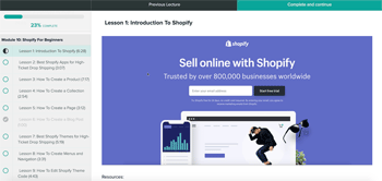 Module 10: Shopify for Beginners