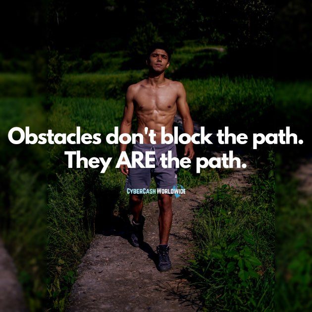 Obstacles don't block the path. They ARE the path.