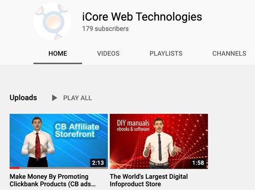 iCore Web Technologies YouTube