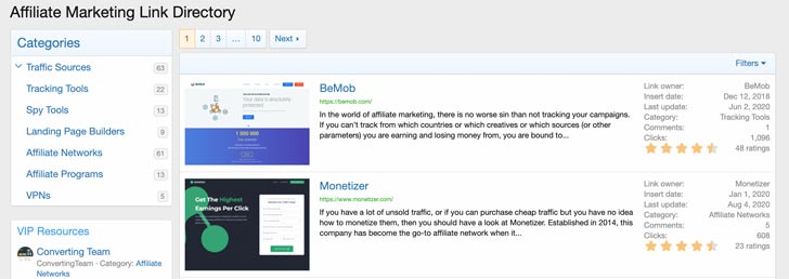 Affiliate Marketing Link Directory