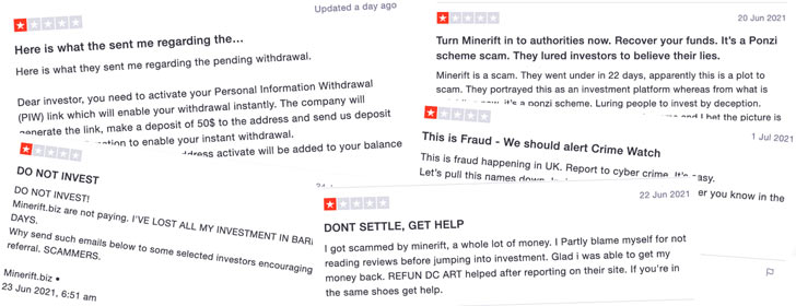 Trustpilot Minerift Reviews