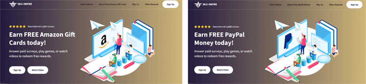 Idle Empire Landing Pages