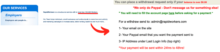 RapidWorkers PayPal