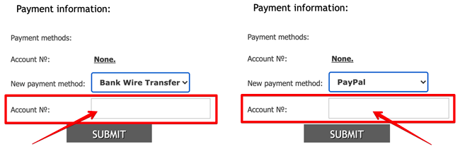 MyOption Payment Information