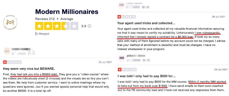 The Modern Millionaires Trustpilot