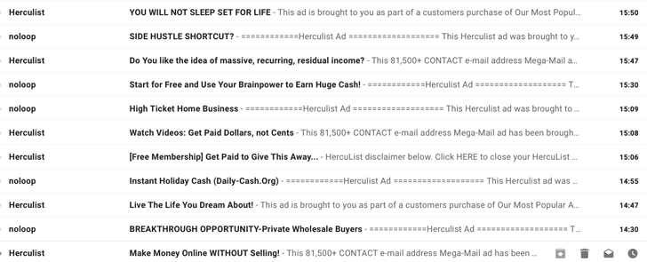 Herculist Spam Emails