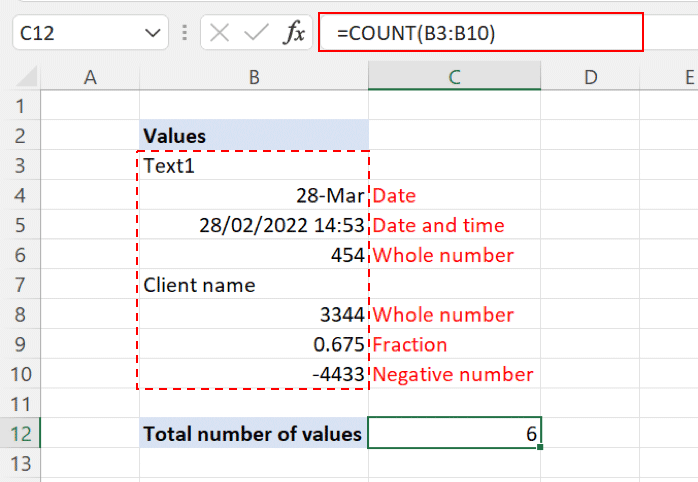 COUNT and COUNTIF
