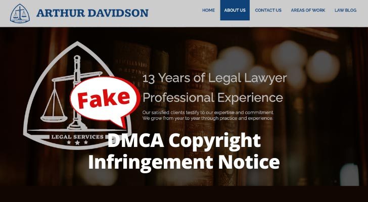 Fake DMCA Copyright Infringement Notice