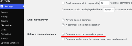 WorePress Comments Approval
