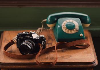 Old Telephone and Camera