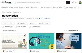 Transcribers for Hire Online Fiverr