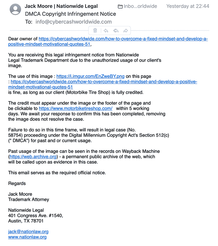 Nationwide Law Fake Email
