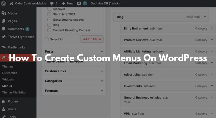 How To Create Custom Menus On WordPress